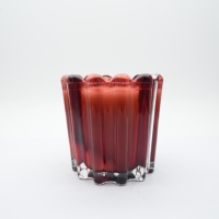Gobelet en verre transparent rouge, artisanat, bougie, contenants recyclables, bougie personnalisée pour fête, Noël et décoration de la maison