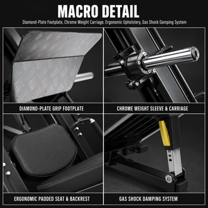 Máquina de prensa de piernas con estructura de acero sólido, máquina comercial de entrenamiento de piernas con placas de peso, equipo de fuerza duradero para gimnasio, para uso prolongado en el gimnasio. - Product Image 3