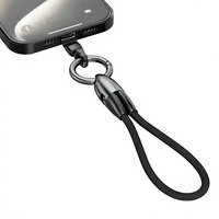Kabel Data Lanyard Tipe-C Poliester 240W Kompatibel untuk Android Multi-Fungsi Perjalanan Luar Ruangan Pengisian Daya 2-in-1