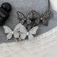 Accessoires de cheveux de luxe pleine pince à cheveux papillon en strass pour filles poignées de cheveux en croûte scintillantes pince à frange décorative