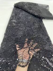 Beaded Sequin Net Lace Mesh 100% Polyester Lightweight Eco-Friendly <strong>Wedding</strong> Dresses for <strong>Women</strong> African Bridal <strong>Shoes</strong> Bags - Product Image 3