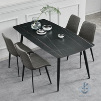 Table de salle à manger classique moderne populaire, ensemble de table à manger compacte avec 4 chaises pour salon