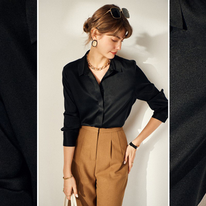 <span class=keywords><strong>Camicia</strong></span> all'ingrosso Logo personalizzato camicetta di <span class=keywords><strong>seta</strong></span> bianca camicie a maniche lunghe in <span class=keywords><strong>seta</strong></span> di gelso da <span class=keywords><strong>donna</strong></span> - Product Image 5