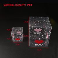 Boîte-cadeau rectangulaire transparente en PVC RPET avec couvercle en forme de coeur pour l'emballage artisanal de bougies le matériau en acétate de la Saint-Valentin
