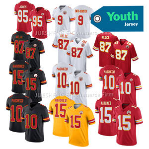 Grosir kaus anak-anak muda Kansas kualitas terbaik 15 # Patrick ma87 Homes # Kelce 10 # Pacheco sticed terbatas jersey Futbol Amerika - Product Image 1