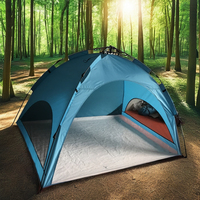 Wind Valley Tente de randonnée automatique pour 4 personnes Coque dure légère Imperméable Pop-Up Été Pliable Polyester Abri Soleil Extérieur