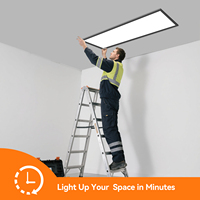 Panel LED Plano de 1x4 pies con CCT Seleccionable, Luz de Montaje Empotrado, Regulable, Ultra Delgado, con Iluminación Lateral para Techo, Disponible en EE. UU.