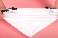 Sacs d'emballage en plastique PE, sacs pour vêtements, Logo personnalisé, sac de Shopping pliable, avec poignée, vente en gros, 100 unités
