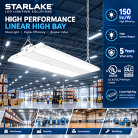 Starlake LHB06 pour éclairage industriel High Bay, stock US, 165W-500W, CCT sélectionnable, gradation 0-10V, pour éclairage industriel DLC Premium IP20