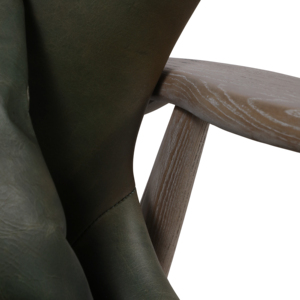 Poltrona Moderna in Pelle e Legno per Soggiorno, Camera da Letto, Ufficio, Sedia Lounge - Product Image 6