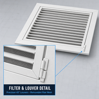 Grille de retour d'air flexible à économie d'énergie avec filtre, diffuseur d'air réglable pour systèmes CVC, idéale pour les hôpitaux et les écoles