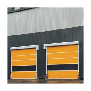 Garagens de rolamento impermeáveis em PVC para portas industriais automáticas de alta velocidade e rápido