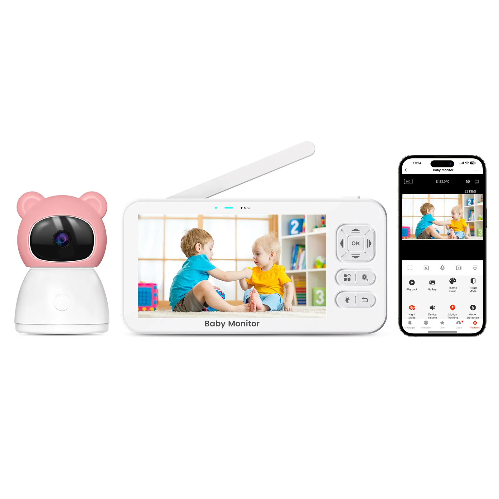 Babyfoon Met App Bestseller 1080 P Camera En Tweeweg Audio Draadloze Babycamera