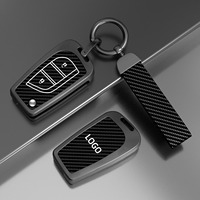 Housse de clé de voiture Toyota en alliage de zinc, porte-clés, coque de clé, texture en fibre de carbone, résistante aux rayures pour Rav4 Camry 4Runner Highlander