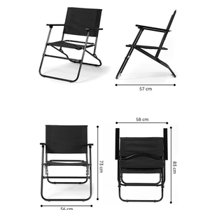 Chaise de camping britannique portable pliante noire ultra-légère de haute qualité avec bois massif pour l'extérieur et les loisirs - Product Image 2