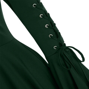 Mantello Nero Rinascimentale Coldker, Costume Gotico Medievale da <span class=keywords><strong>Donna</strong></span>, Abito con Cappuccio da Strega per Natale, Abbigliamento del Medioevo - Product Image 6