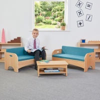 Canapé-banc en bois Montessori pour coin lecture enfant, mobilier pour crèche, maternelle, garderie et espace calme