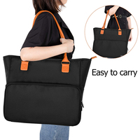 Sac fourre-tout en crochet multi-poches avec bandoulière réglable pour fournitures de crochet, tricot et autres accessoires
