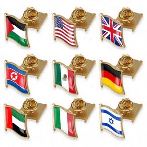 Bandera Esmaltada Personalizada con Serigrafía en Oro/Oro Rosa para Insignia con Bandera Palestina (Portátil) - Product Image 2