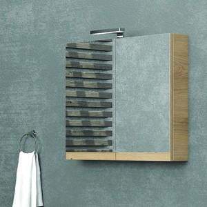 NEL-75 Kamalu Armadietto a Specchio per Bagno da 75cm con 2 Ante - Product Image 1