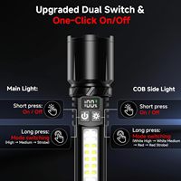Lampe torche tactique LED rechargeable portable haute puissance, zoomable, longue portée, étanche, pour situations d'urgence en extérieur