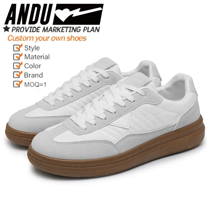 High Quality Odm Original Fashion Suede Leather Men Walking Sneakers Flat Casual Tennis White Shoes