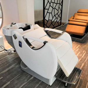Moderner <span class=keywords><strong>Salon</strong></span> Waschsessel mit Keramikbecken, Liegefunktion und <span class=keywords><strong>Massage</strong></span> für die Haarwäsche - Product Image 1