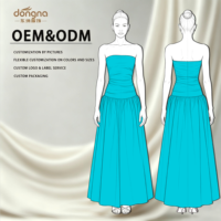 Robe longue fourreau fendue sans bretelles à volants, personnalisée OEM ODM, pour soirée et fête