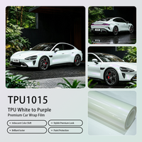 Film de protection PPF brillant TPU haut de gamme, effet dégradé blanc-or, anti-jaunissement, 1,52*15m/rouleau, pour covering intégral de voiture, compatible avec divers véhicules