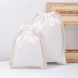 Wholesale Personalized Beige Muslin Bag Custom <b>Small</b> Cotton Drawstring Bag Pouch for Bracelet Storage Bag - Product Image 3