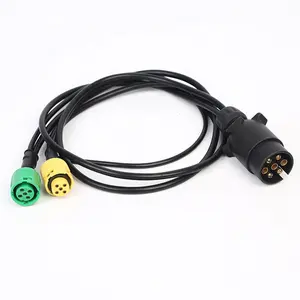 7-pin to 5-pin Iamp Group Yellow-green Plug Cable LED lamp Power Cord European Trailer wire Adapter cable Wiring Harness