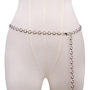 Chaîne de taille en métal tendance, en alliage de zinc, à simple rangée, avec inscription en caractères Oracle, anneau rond, chaîne de corps pour usage quotidien - Product Image 4