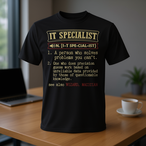 T-shirt con stampa serigrafica del dizionario specialistico IT nero unisex per adulti S M L XL XXL girocollo manica corta - Product Image 2