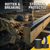 Ruban d'étanchéité pour poutres de terrasse et charpentes |   Bande d'étanchéité autocollante en butyl pour la protection des poutres de terrasse, des vis et du bois