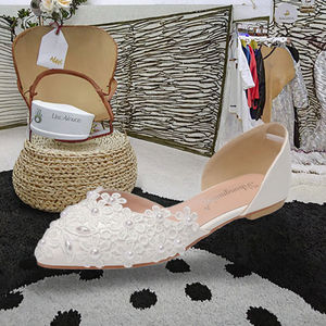 Zapatos de Tacón Bajo de Satén de Seda Bordados con Cristales para Mujer, de Alta Calidad, Lujosos, para Bodas, Fiestas de Otoño y Vestidos de Novia - Product Image 3