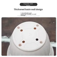 Pasokan Pabrik Pot Bunga Dekoratif Indoor Outdoor Model RPN Desain Klasik Relief Pola Bulat Plastik PP Warna Kustom