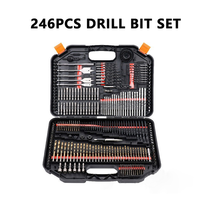 Kit combiné bois, métal, maçonnerie, ciment et tournevis, jeu de forets, kit d'accessoires de perçage et de vissage