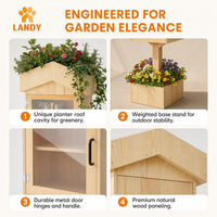 Station de bibliothèque extérieure en bois avec jardinière intégrée et base de boîte à fleurs – Échange de livres raffiné pour les écoles