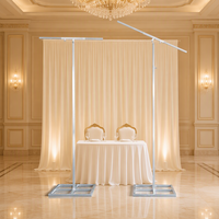 Support de toile de fond en métal argenté réglable en hauteur 150-300 cm pour toile de fond en tissu de mariage et décoration de réception