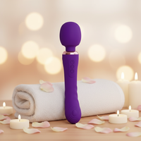 Masseur vibrant à double extrémité en silicone rechargeable à fréquences multiples pour stimulation clitoridienne, jouet sexuel rechargeable