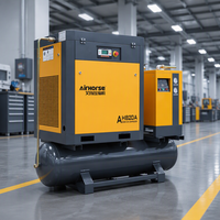 Compresseur d'air à vis stationnaire refroidi par air Airking, 5 à 40 CV, 4-en-1, tension personnalisée, avec sécheur et réservoir d'air – Vente en gros usine