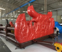 Jeux mécaniques commerciaux pour adultes, machine de rodéo à taureau, contrôles, taureau gonflable en PVC, résistant à l'eau, flamme Leteng