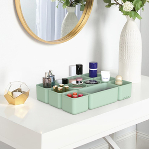 New Silicone trang điểm ngăn kéo tổ chức thiết lập bàn ngăn kéo tổ chức khay phòng tắm Vanity ngăn kéo tổ chức cho trang điểm lưu trữ đồ trang sức - Product Image 2