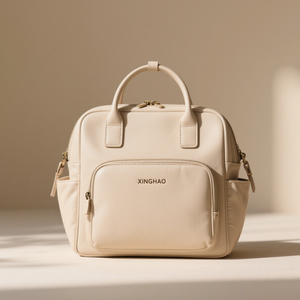 Produttore personalizzato vegano pelle Pu Beige grande capacità zaino mamma borse da viaggio pannolino madre per il <span class=keywords><strong>neonato</strong></span> - Product Image 3