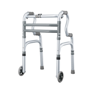 Déambulateur en alliage d'aluminium pour personnes âgées, aide à la marche à quatre roues, soutien à la rééducation avec hauteur réglable et pieds antidérapants - Product Image 4