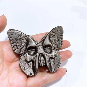 Ym — perles en cristal naturel sculpté à <span class=keywords><strong>la</strong></span> <span class=keywords><strong>main</strong></span>, obsidienne en obsidienne avec ailes de papillon, accessoire de décoration, vente en gros - Product Image 2