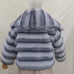 Cardigan invernale di alta qualità da donna imitazione viola blu <span class=keywords><strong>pelliccia</strong></span> sintetica reversibile doppio petto alla moda XL autunno primavera - Product Image 2