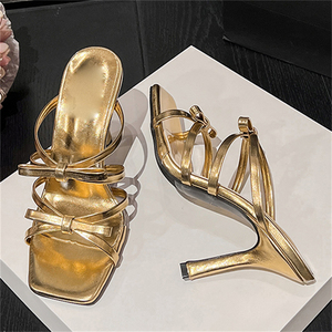 2025 Women's Open <b>Toe</b> Stilettos Sexy Gold Silver Sandals High Heels Anti-Slippery Pumps Shoes for Party Summer Fashion - Product Image 4
