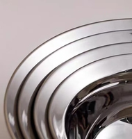 Bol Rond en Acier Inoxydable 304 de Qualité Alimentaire, Poli, Écologique, Compatible Lave-Vaisselle, Design Classique, Bassine de Mélange pour Cuisine et Camping