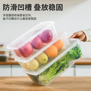 Food Storage <b>Box</b> Rectangle With Lid Airtight For Vegetables And Meat - Product Image 3